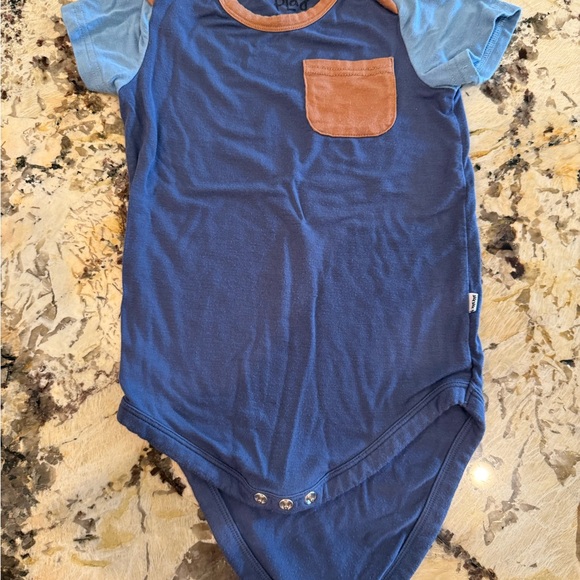Little Sleepies Blue and Tan Kids Shirt - Picture 1 of 1